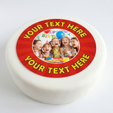 Pre Cut Round Personalised Photo/Your Logo Edible Fondant Icing Sheet Cake Topper