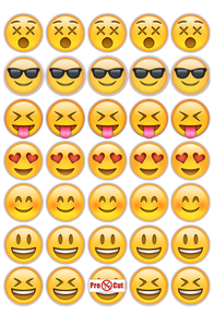 35 x Emoji Cupcake Topper