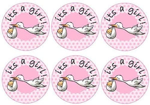 35 x Stork "Its a Girl" Cupcake Topper