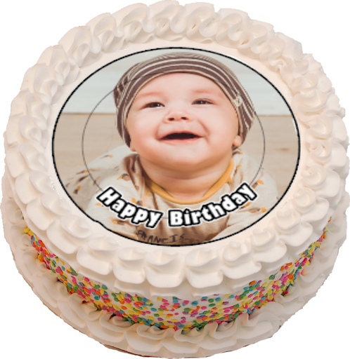 7.5 inch Personalised Photo/Your Logo Cake Topper Edible Wafer Paper