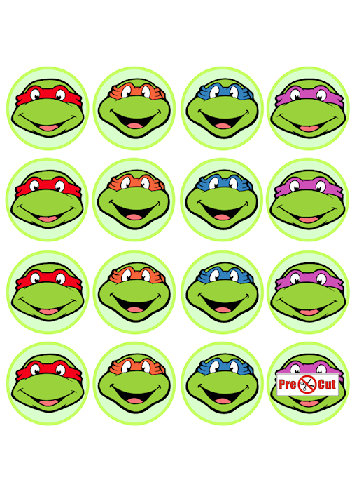 70 x Ninja Turtle Cupcake Topper