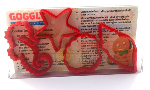 Sea Shells Cookie Cutter Set of 4 - Clam Shell, Snail Shell, Starfish & Seahorse