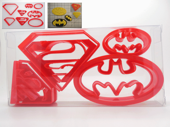 Super Hero Superman Batman Cookie Cutter Set of 4 (8pcs)