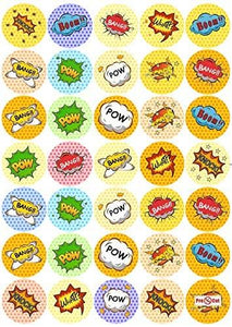 35 x Super Hero Sounds Cupcake Topper