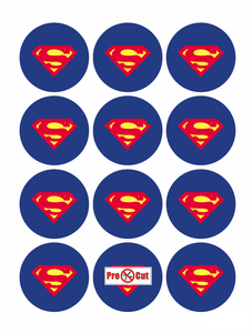 35 x Superman Cupcake Topper