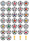 30 x Pre Cut World Cup Flags Football Cupcake Topper